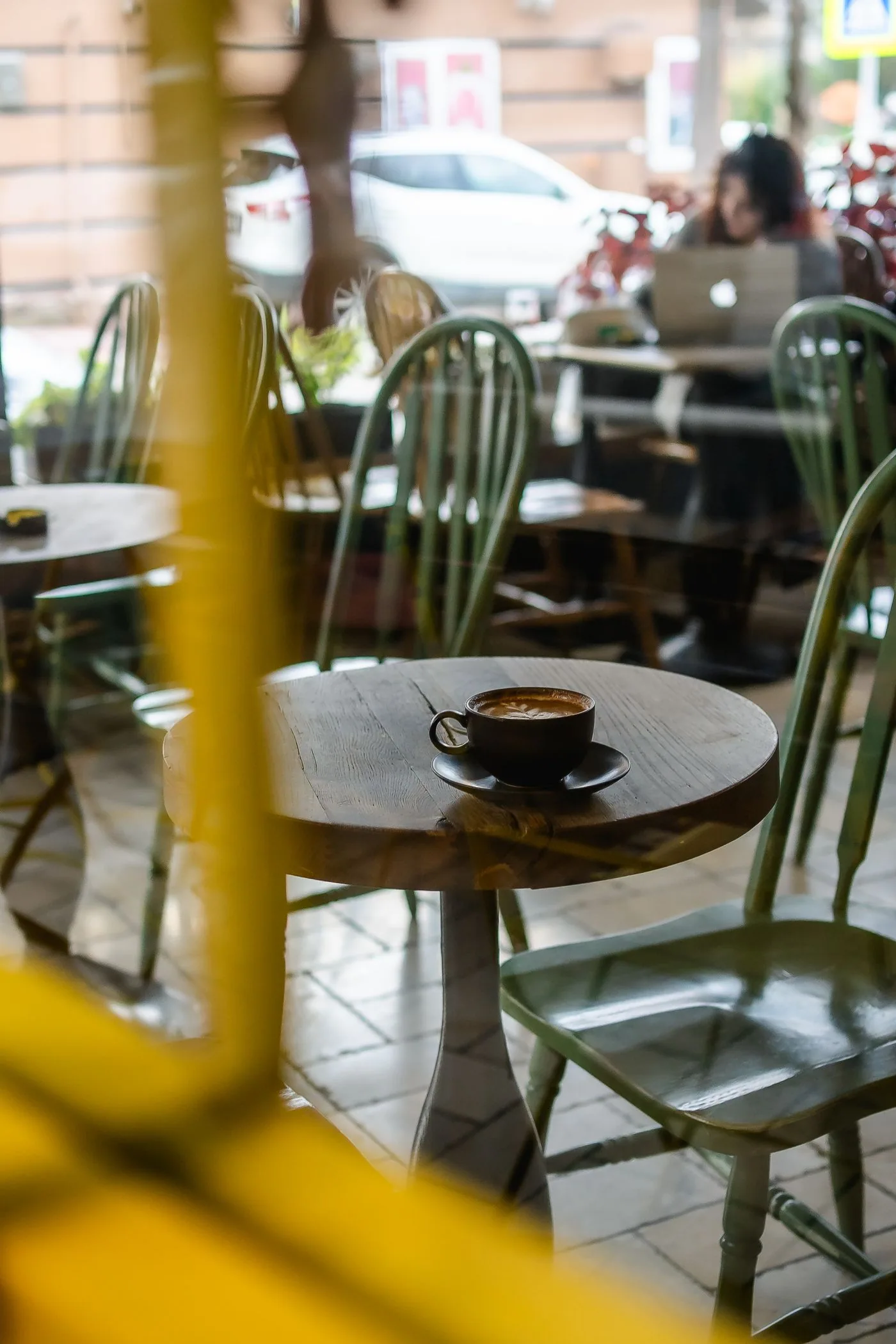 Coffee in a sunlit café