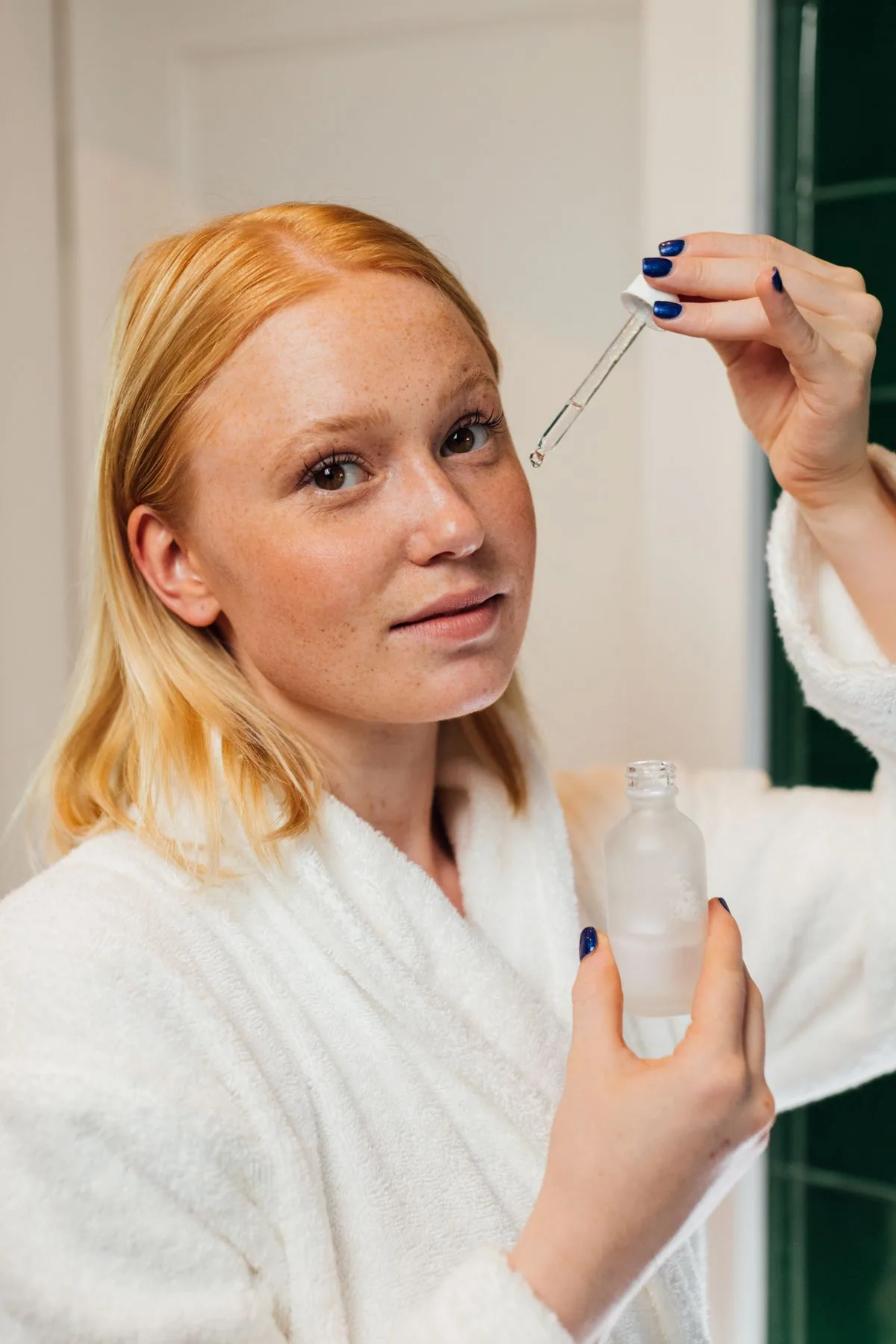 Skincare serum in use