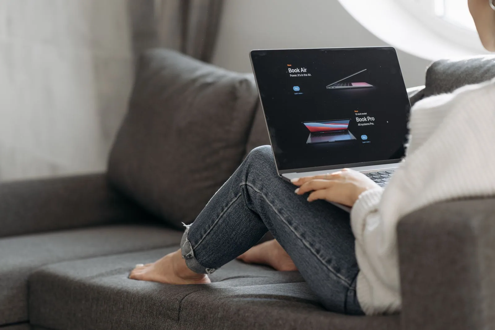 Browsing products online at home
